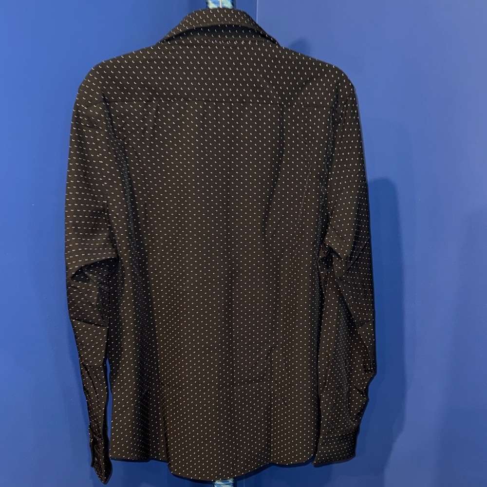Denim & Flower- NWT  Black Polka Dot Button Down Shirt Size Large - Picture 4 of 15